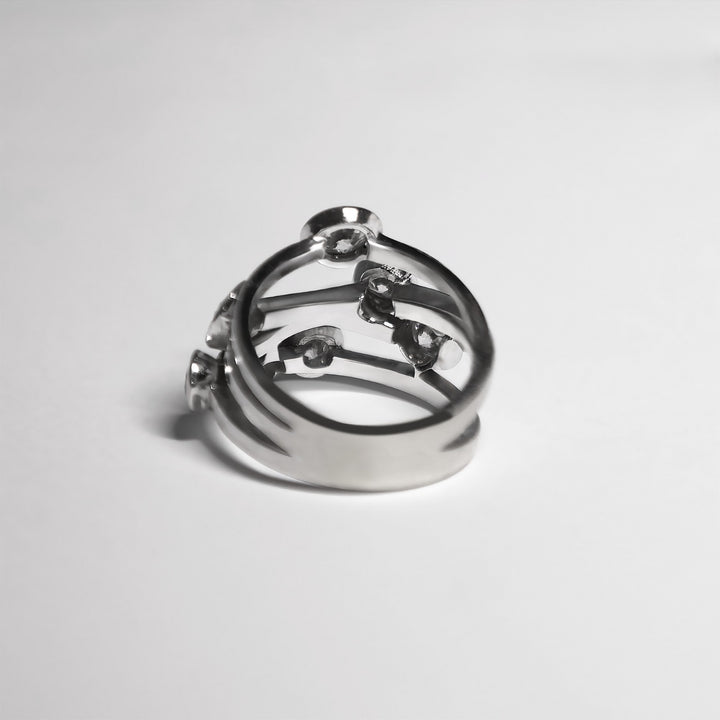 3.5 Carat Natural Round Brilliant Diamond "Bubble" Ring