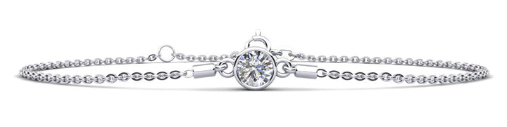 Solitaire Round Brilliant Diamond Adjustable Bracelet