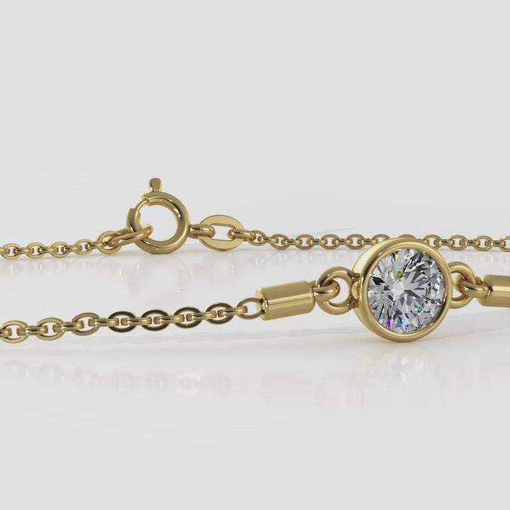 Solitaire Round Brilliant Diamond Adjustable Bracelet