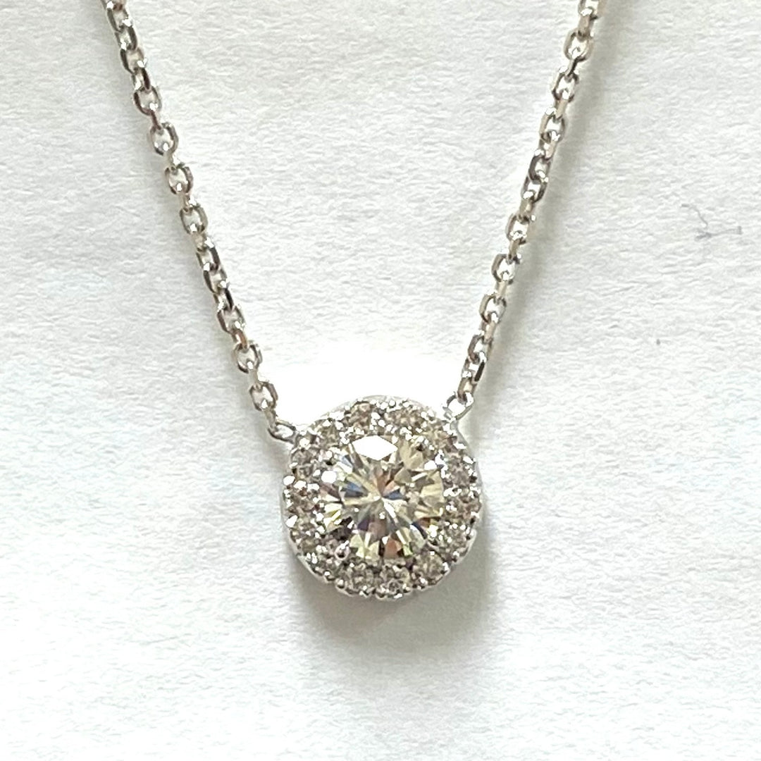 1.00 ct. Halo Pendant with Chain