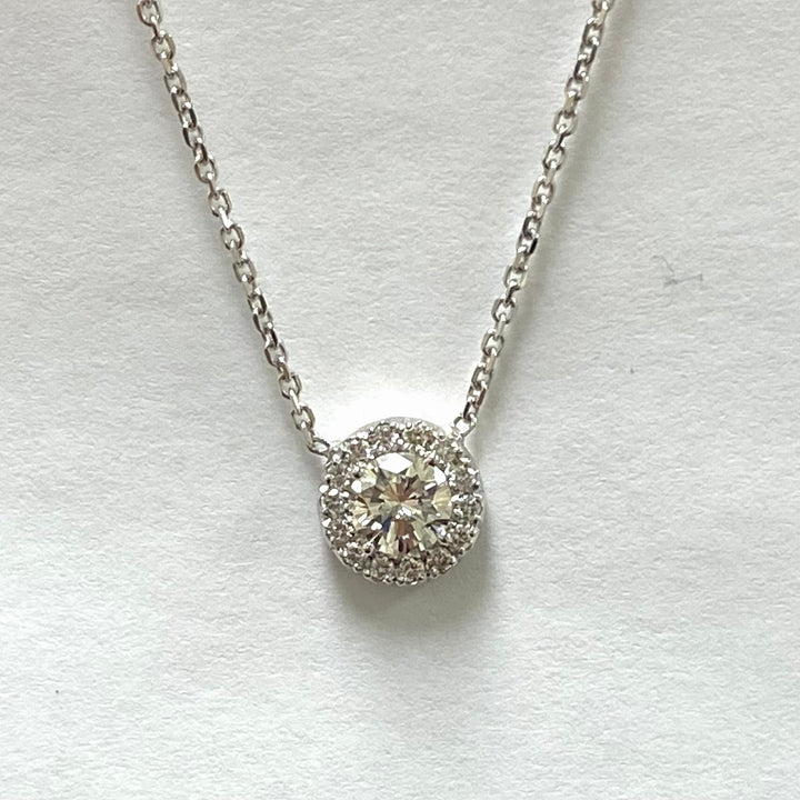1.00 ct. Halo Pendant with Chain