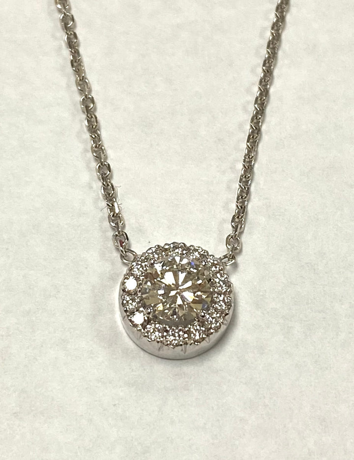1.00 ct. Halo Pendant with Chain
