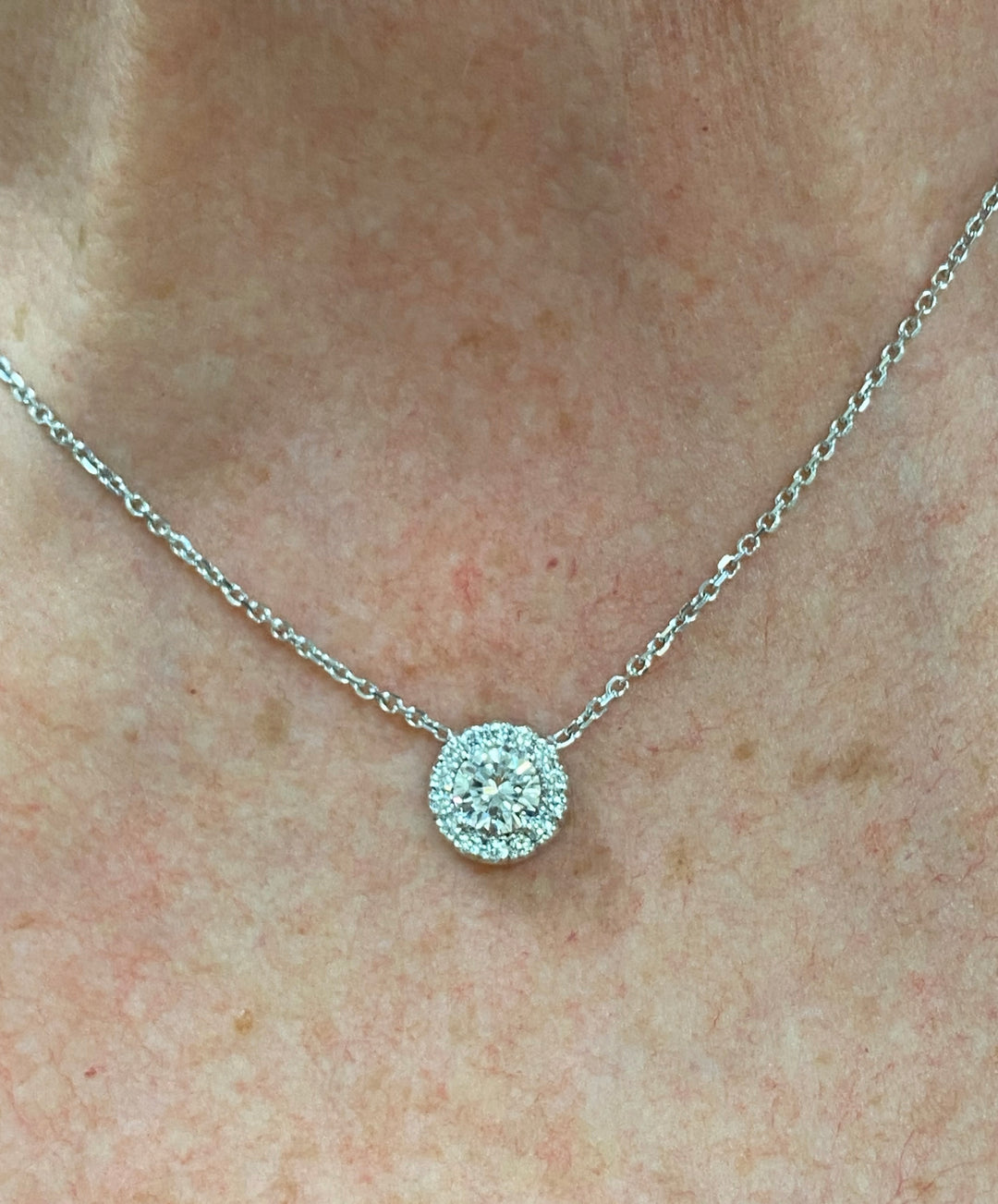 1.00 ct. Halo Pendant with Chain