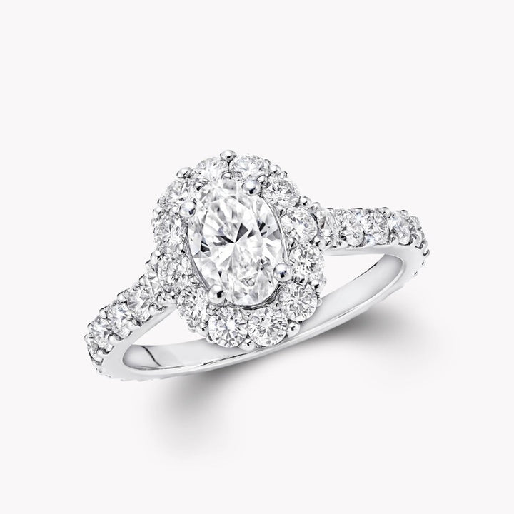 1.01 Carat, Natural, Oval Diamond Halo Ring