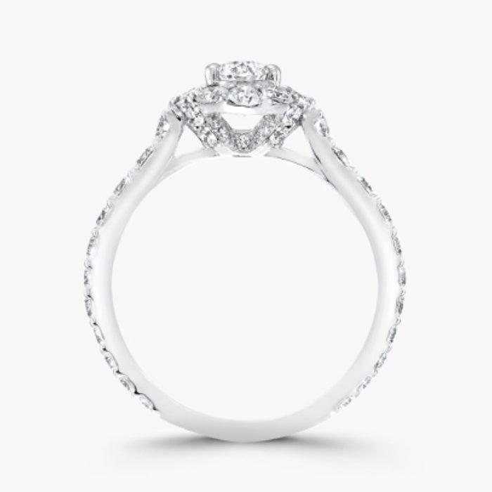 1.01 Carat, Natural, Oval Diamond Halo Ring