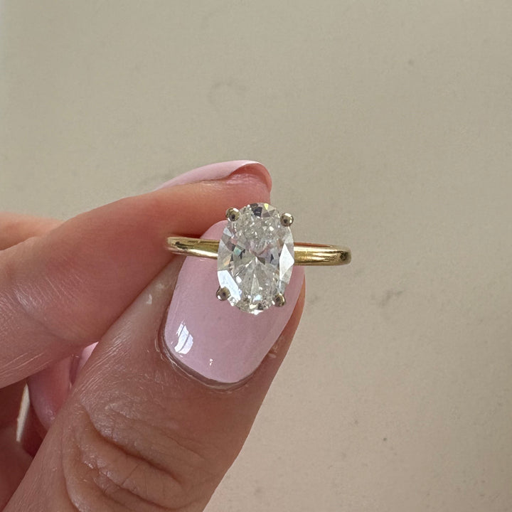 1.50 Carat Lab-Grown Oval Solitaire Diamond Engagement Ring