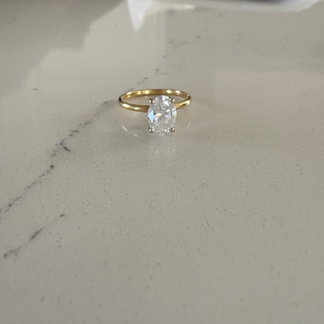 1.50 Carat Lab-Grown Oval Solitaire Diamond Engagement Ring