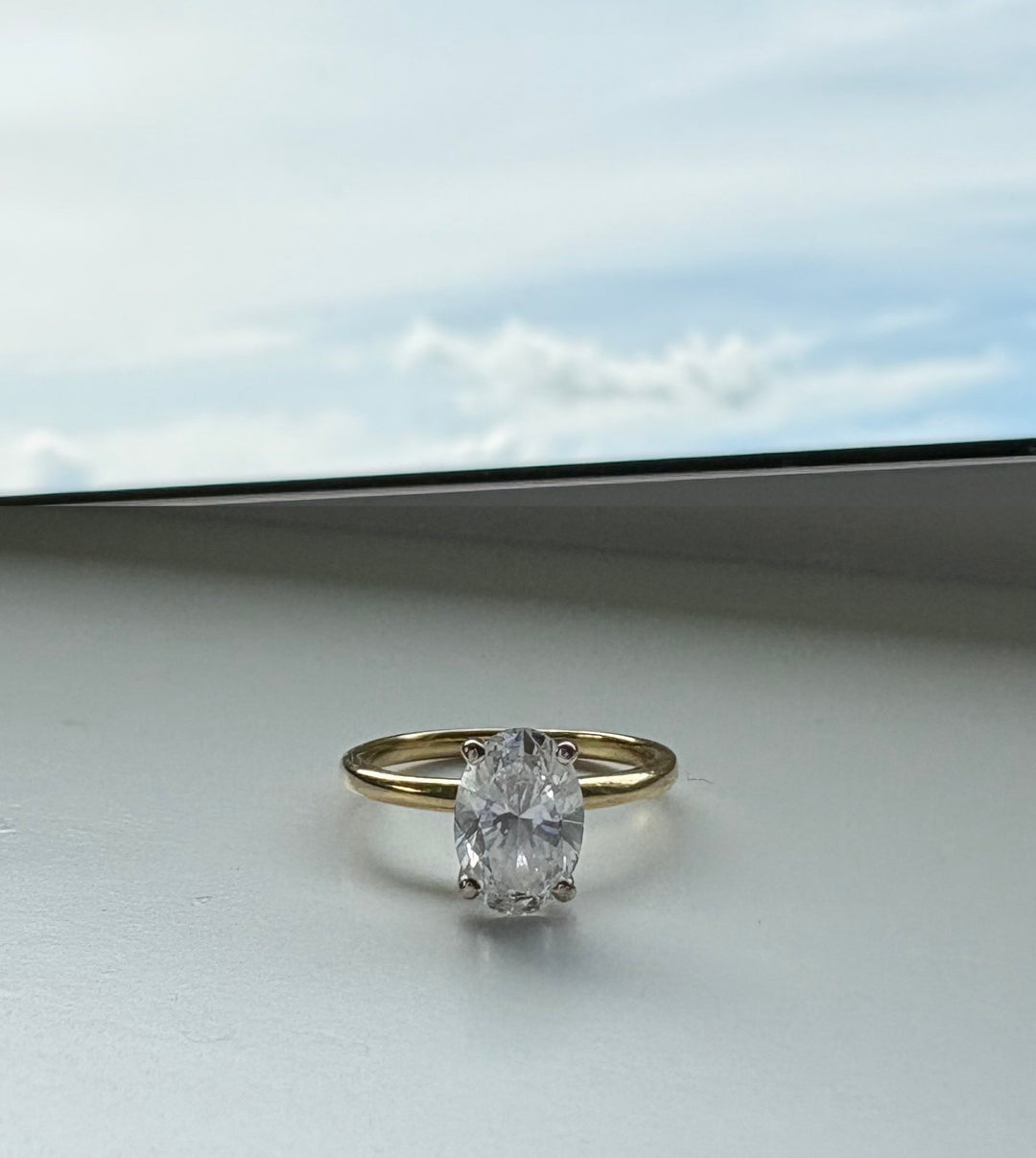 1.50 Carat Lab-Grown Oval Solitaire Diamond Engagement Ring