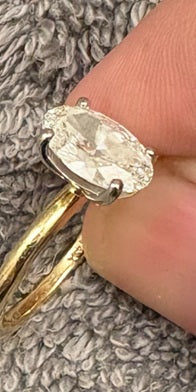 1.70 Carat Lab Grown Oval Diamond Solitaire Ring