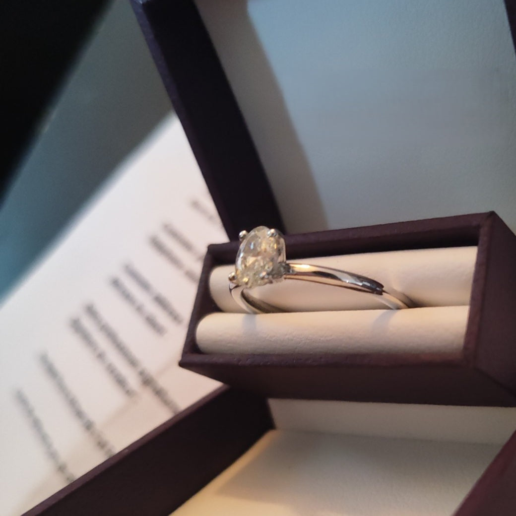0.50 Carat Oval Diamond Solitaire Ring