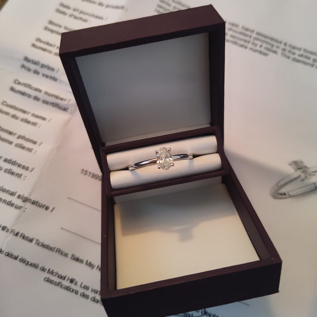 0.50 Carat Oval Diamond Solitaire Ring