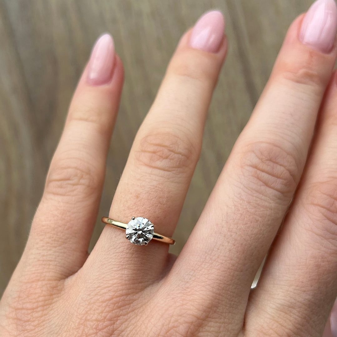 Carat, Natural, Hidden-Halo Round Brilliant Diamond Ring โ Diamond Exchange Canada