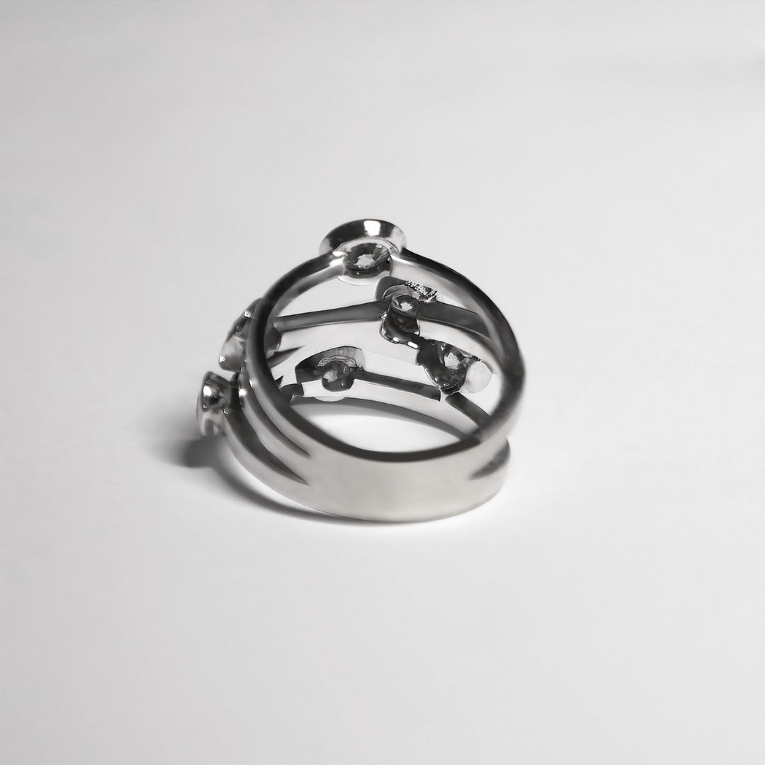 3.5 Carat Natural Round Brilliant Diamond "Bubble" Ring