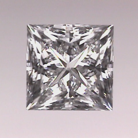 Square-shaped diamond on a gray background