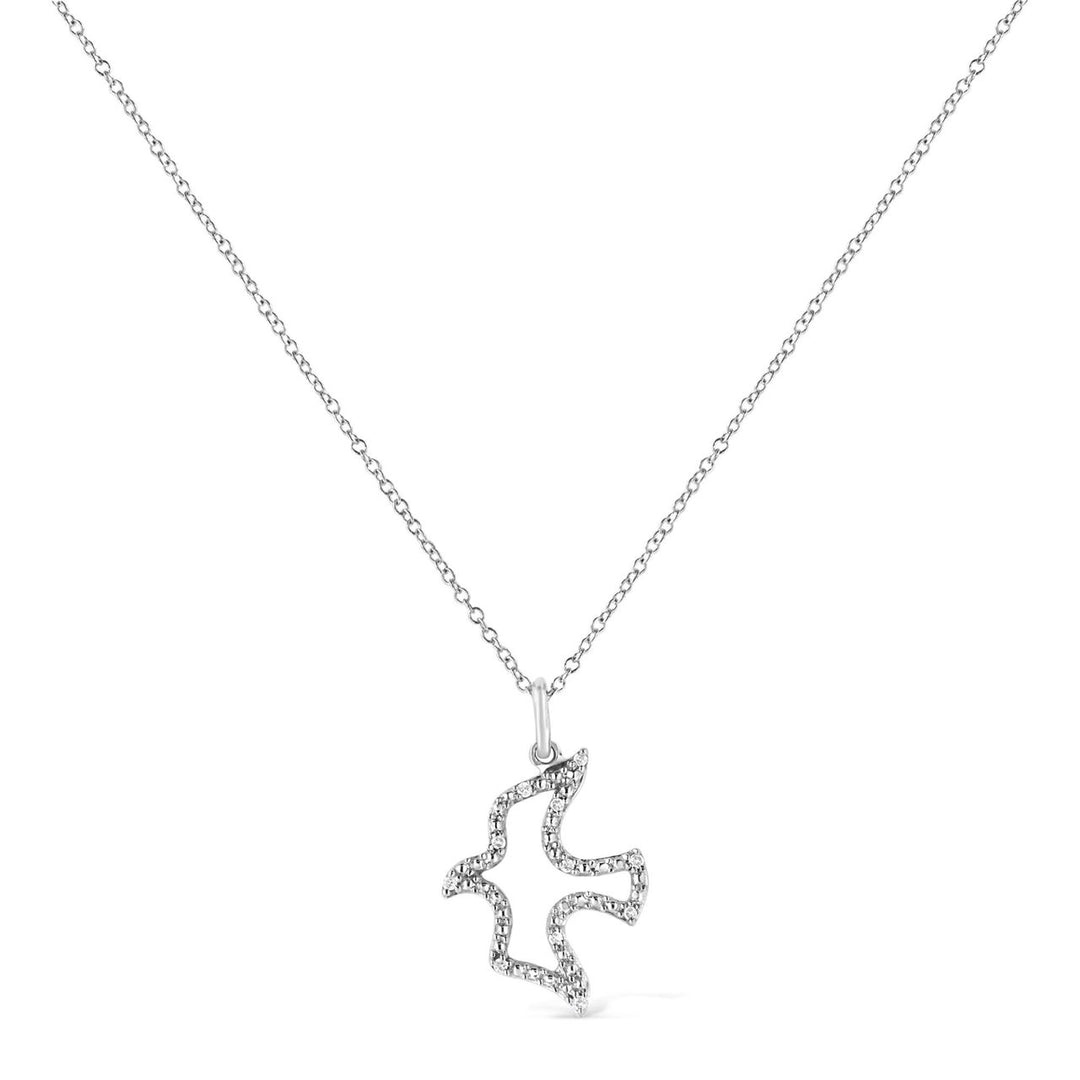 Diamond Dove Pendant with 18" Chain