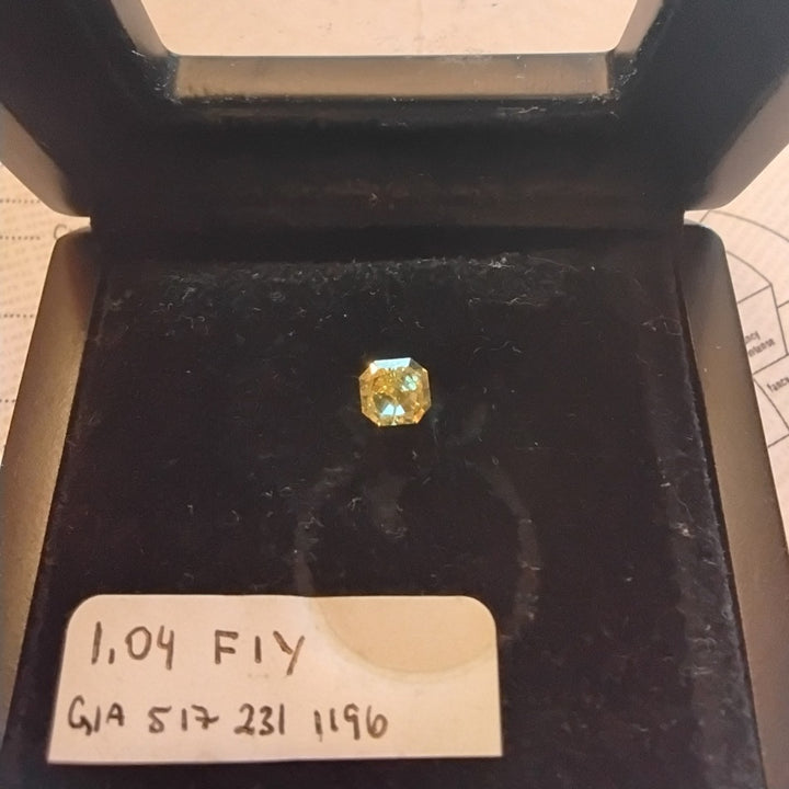 1 Carat Fancy Intense Yellow Radiant Diamond