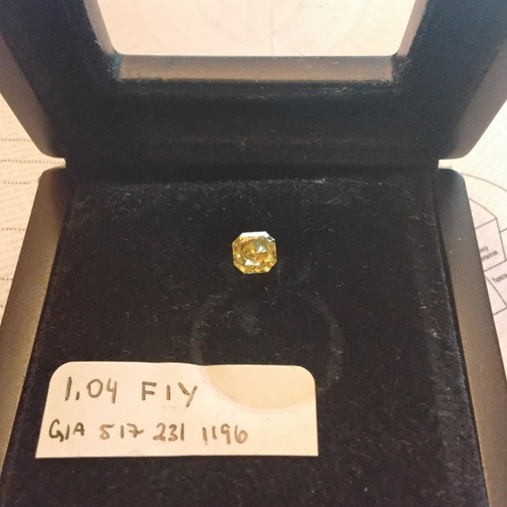 1 Carat Fancy Intense Yellow Radiant Diamond