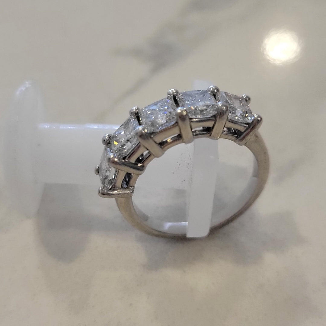 5 Stone Princess Cut Diamond Ring