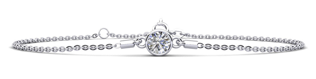 Solitaire Round Brilliant Diamond Adjustable Bracelet
