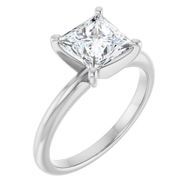 2.36 Carat Lab-Grown Princess Diamond Solitaire Ring