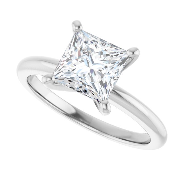 2.36 Carat Lab-Grown Princess Diamond Solitaire Ring