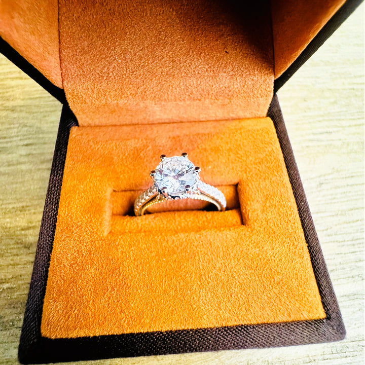 Vintage-Style French Pave Lab-Grown Diamond Ring