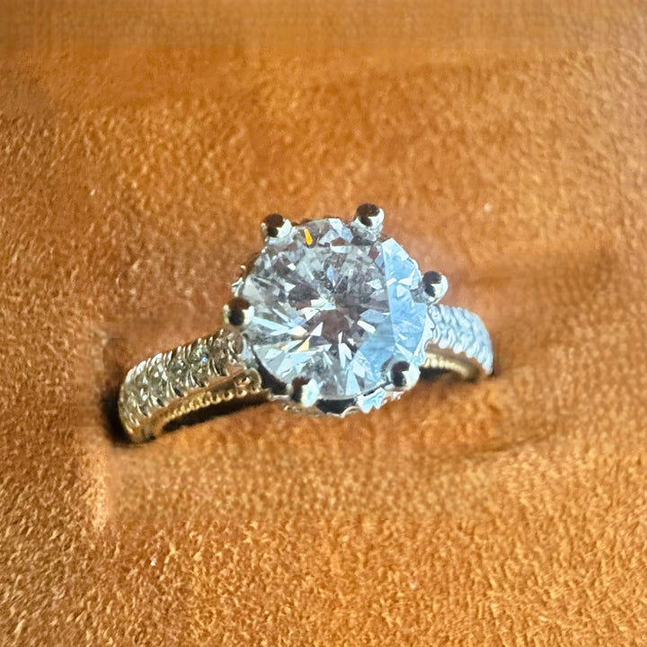 Vintage-Style French Pave Lab-Grown Diamond Ring