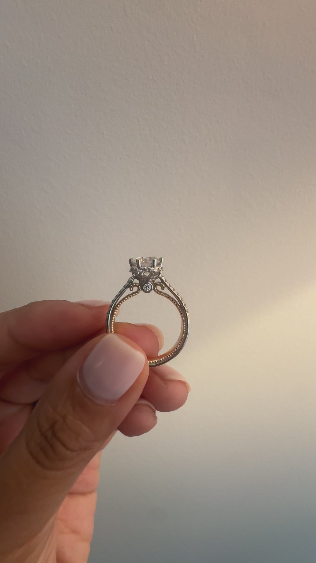 Vintage-Style French Pave Lab-Grown Diamond Ring